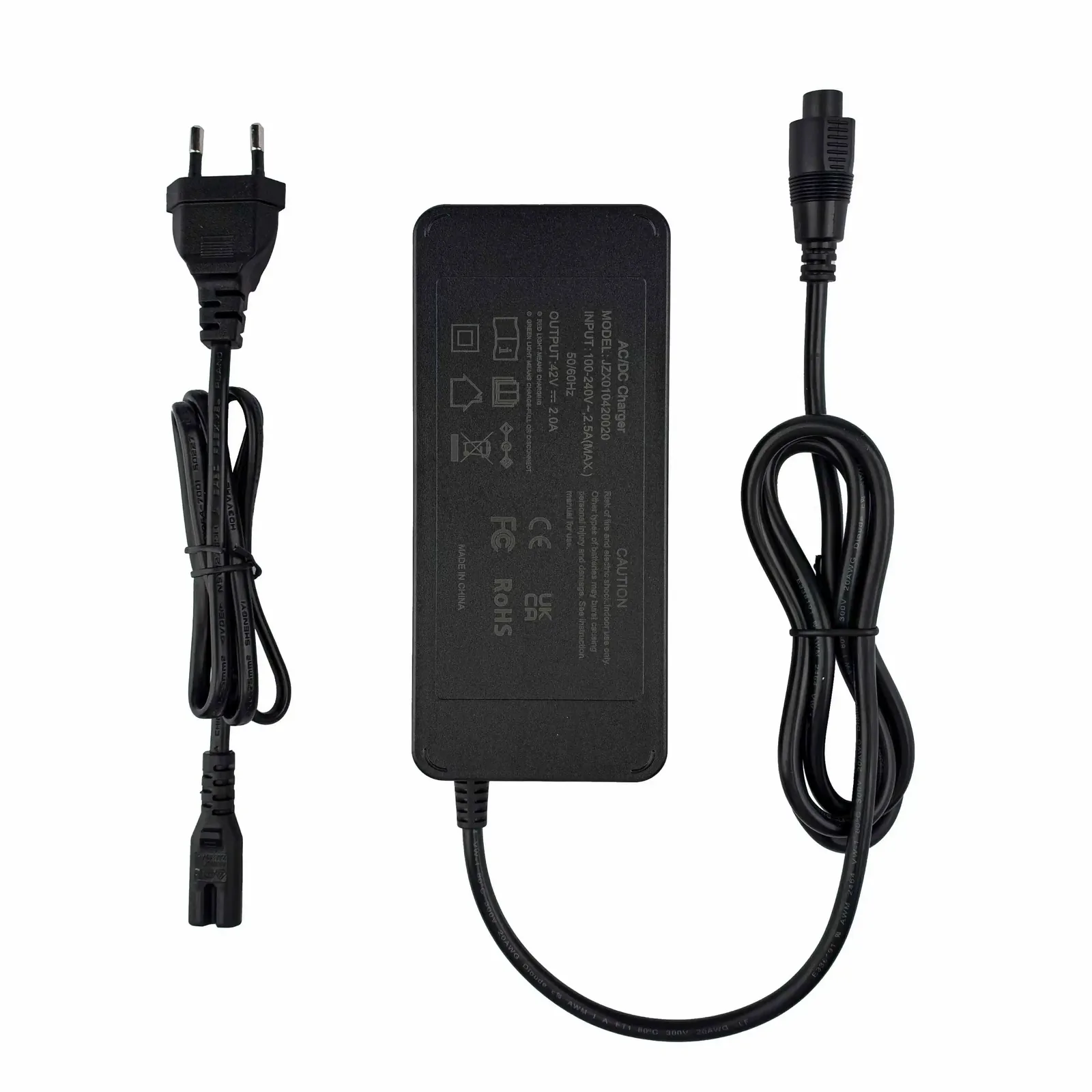 JUXON 42V 2.0A lithium-ion e-bike battery charger — detail view 7