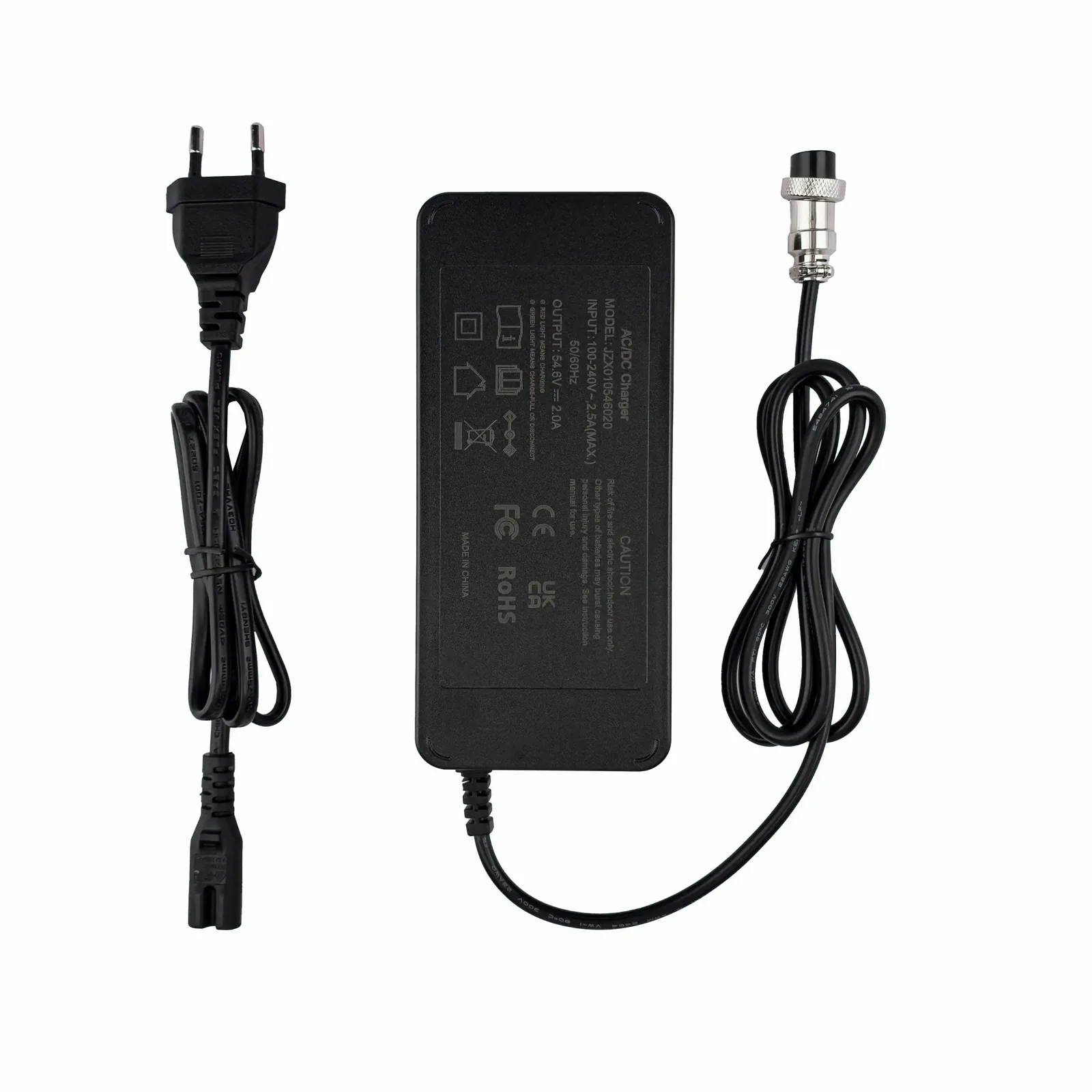 JUXON 42V 2A lithium-ion e-bike battery charger — detail view 3