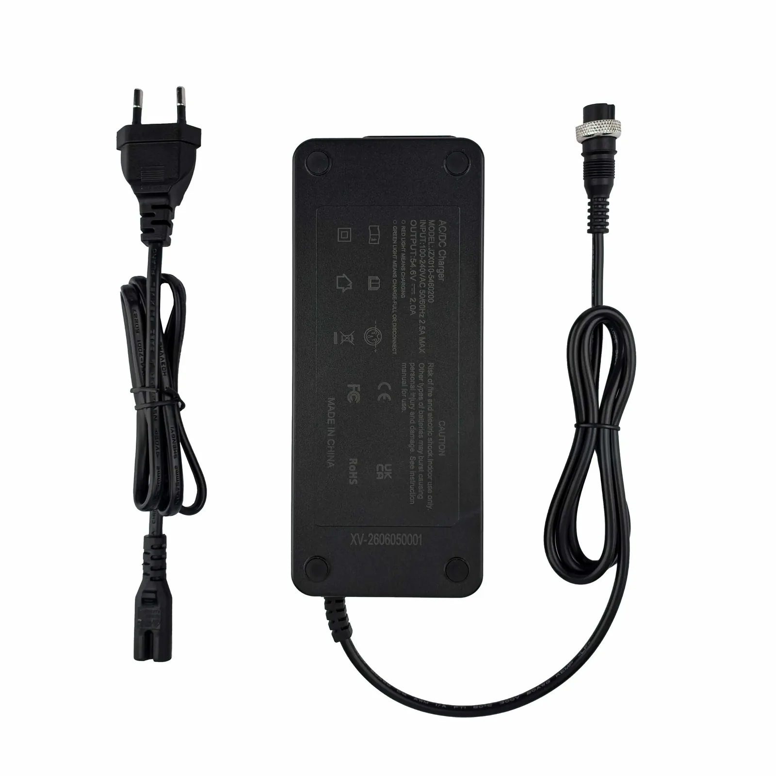 JUXON 67.2V 2A lithium-ion e-bike battery charger — detail view 5