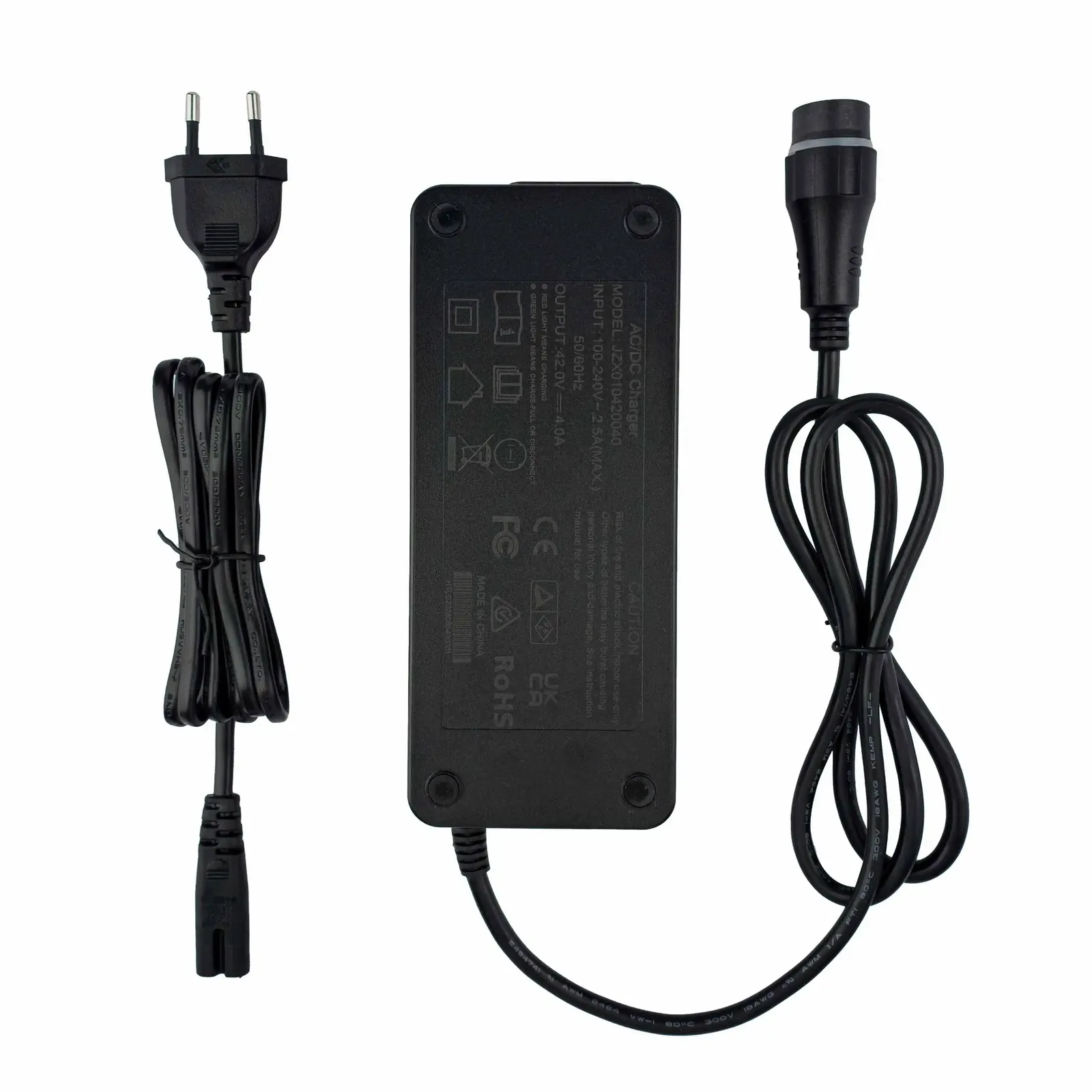 JUXON 42V 4A lithium-ion e-bike battery charger — detail view 5