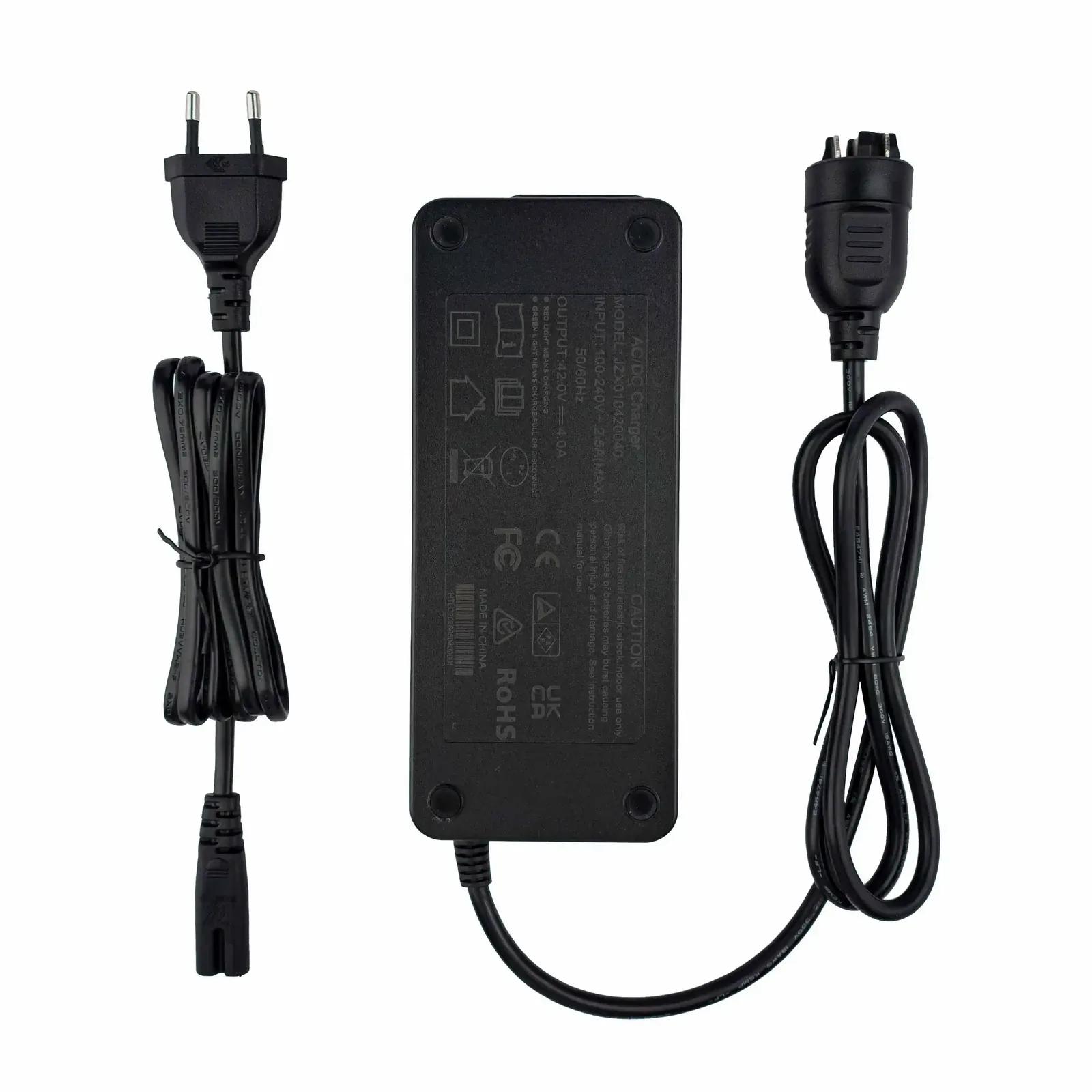 JUXON 42V 4A lithium-ion e-bike battery charger — detail view 5