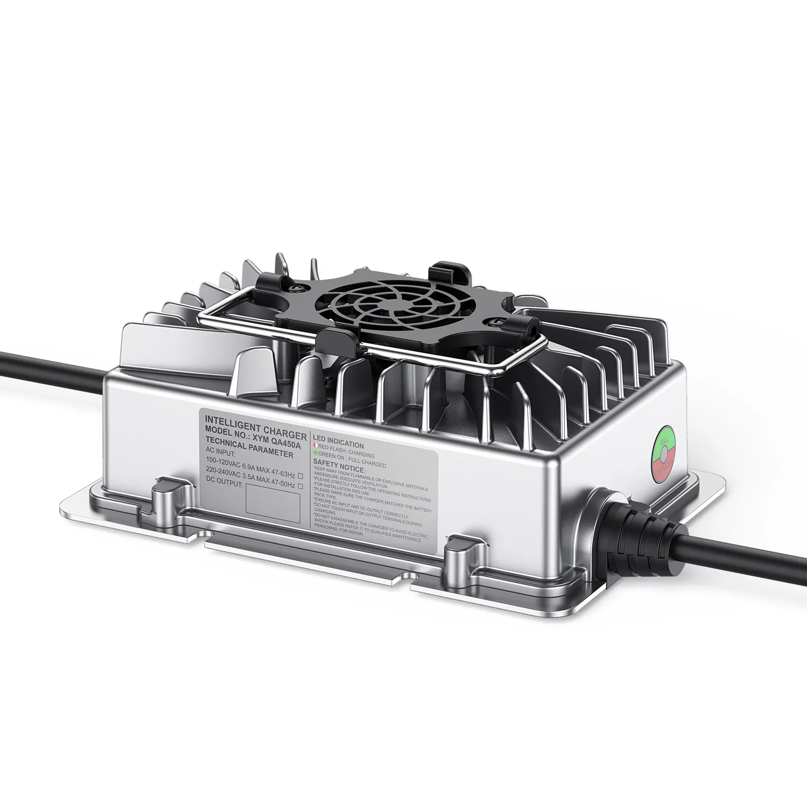 JUXON 54.6V 6A lithium-ion forklift battery charger — detail view 2