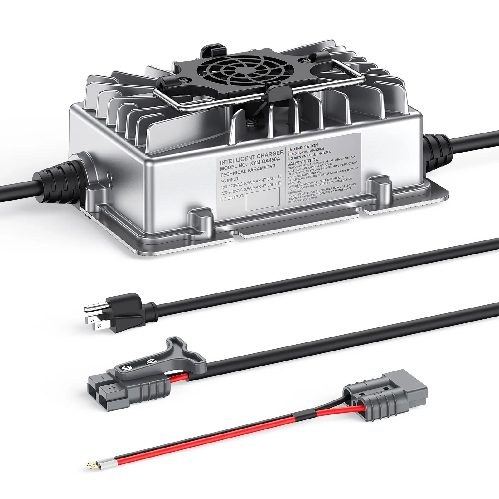 JUXON 54.6V 6A lithium-ion forklift battery charger — detail view 3